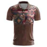 Casual short-sleeved polo shirt 3D print, vintage style Summer fashion for men 2023 Top