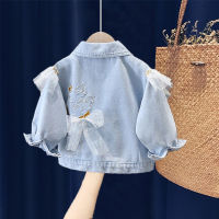 New Arrivals 2022 Spring Autumn Children Baby Girl Clothes Fashion Denim Coat Jacket Light Blue Toddler Kids Outerwear Costume