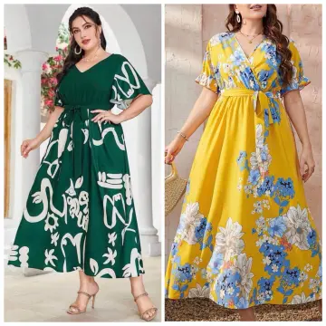 Lazada plus size maxi sales dress