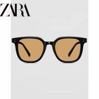 ZARAˉBrown sunglasses womens high-end sense 2023 new trendy anti-ultraviolet sunglasses black frame mens driving glasses