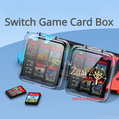 กล่องเกมการ์ดคริสตัลเข้ากันได้กับนินเท็นโดสวิตช์ OLED/Lite/ V1/V2 12ช่องผู้ถือบัตรเกม Zelda Pokemon Mario อุปกรณ์เสริมธีม