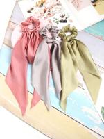 [hot]▽◘  Hair Ties Color Bow Scrunchies Ponytail Scarf Headwear Female Elastic Bands Accessories