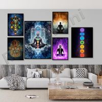 ▨ Modern Cosmic Chakra สมาธิโปสเตอร์ผ้าใบ Wall Art พิมพ์ภาพห้องนอน Anime Decor ไม่มีกรอบ