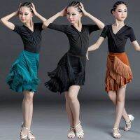 Girl S Tassel Latin Dress Dance Costume Kids Ballet Tango Rumba Dancewear 5-18 Years Latin Skirt