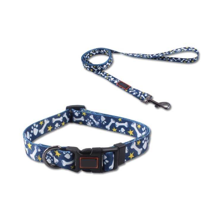 hot-nylon-dog-collar-and-leash-suitable-for-small-and-medium-sized-pitbull-two-piece-personality-gradient-color-pet-collar-and-leash