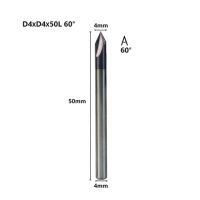 เครื่องตัด Chamfer Milling แบบ3ขลุ่ย60องศาบิทเราเตอร์ซีเอ็นซีเครื่องมือซีเอ็นซีสลักบดลบมุมส่วนปลายคาร์ไบด์ทังสเตน2-12มม.