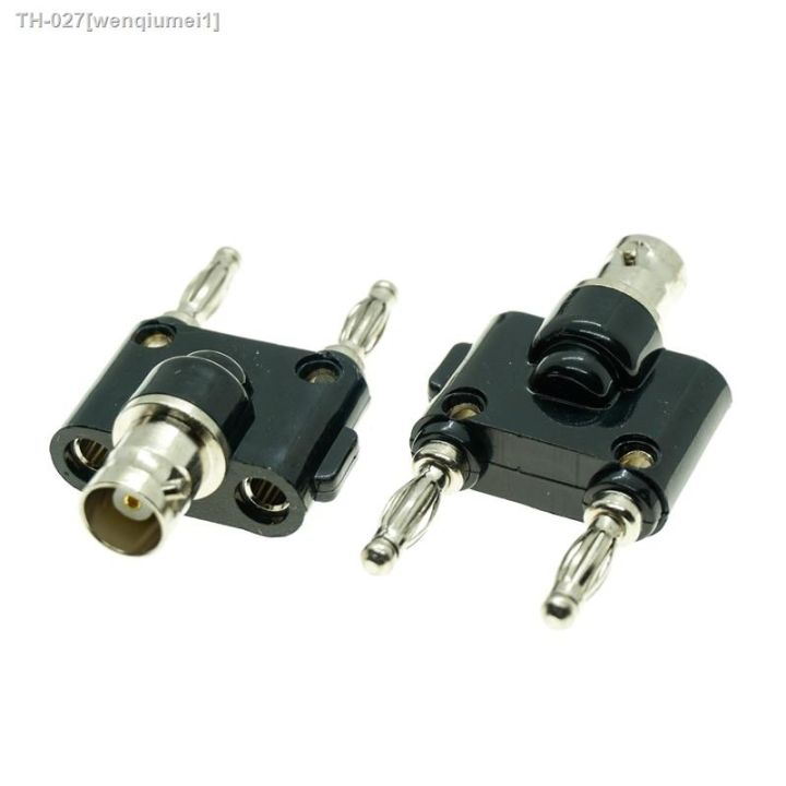 bnc-to-two-dual-4mm-banana-male-female-jack-coaxial-connector-rf-adapter