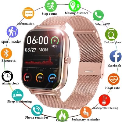 2022 New Women Smart Watch Support Polish language Monitor Men Sport Fitness Tracker Bluetooth Call Smartwatch +Box