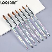 Lootaan Kolinsky Acrylic Nail Brush Good Quality Sable Nail Art Mink Brush Rainbow Gradient UV Gel Builder Manicure Carving Pen Artist Brushes Tools