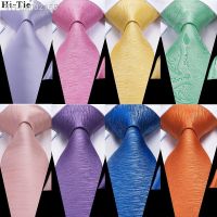 ▪♈ Hi-Tie 8.5cm Mint Green Pink Solid Paisley 100 Silk Mens Business Tie Neck Tie for Men Formal Luxury Wedding Necktie Gravatas