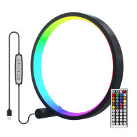 12W LED Ring Night Light RGB Remote Control Bedroom Table Desktop Lamp Colorful Bedside Atmosphere Lighting Home Party Decor