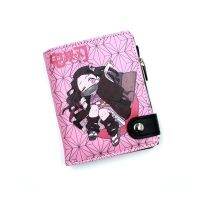 Anime Demon Slayer Soft Button Wallet Kamado Nezuko Zipper Coin Card Purse Wallets