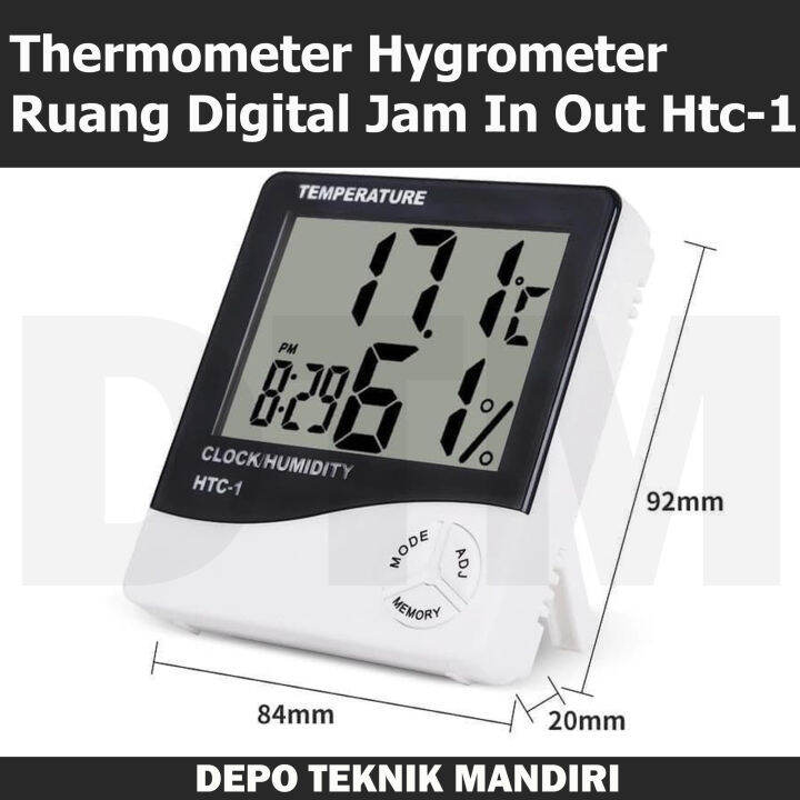 Thermometer Hygrometer Ruang Digital Jam In Out Htc1 Lazada Indonesia
