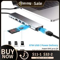 RYRA 8in1 Docking Station Type-c To HDMI-compatible Network Port PD SD/TF Card Reader Docking Station USB3.0 Hub