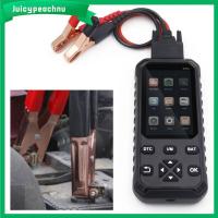 JUICYPEACHNU เครื่องทดสอบแบตเตอรี่รถยนต์12V ทนทานสำหรับเครื่องทดสอบแบตเตอรี่รถยนต์เครื่องสแกนเครื่องอ่านโค้ดรถยนต์เครื่องมือวินิจฉัยรถอุปกรณ์ทดสอบรถ