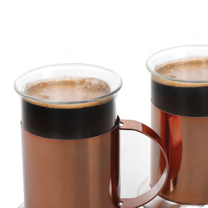 la-cafetiere-set-of-2-polished-copper-coffee-cups-heat-resistant-borosilicate-glass-and-stainless-steel-bottom-frame-w-handle-แก้วกาแฟ-เซต-2-ใบ