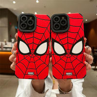 เคสโทรศัพท์หนังคุณภาพสูงลาย Spider-Man สีแดงสำหรับ IPhone 14 13 12 11 Pro Max สำหรับ IPhone 7 8 Plus XR XS MAX SE2022สุดสร้างสรรค์