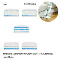 Black &amp; Decker Steam Mop Cloths 5ชิ้นสำหรับ FSM 1600 1610 1620 1630 Series แผ่นซับทดแทน