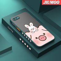 เคส JIUMOO สำหรับ Realme C2 C2S เคส A1K OPPO ดีไซน์ใหม่ขอบสี่เหลี่ยมรูปกระต่ายลูกหมูน่ารักเคสป้องกันเลนส์กล้องคลุมทั้งหมดปลอกซิลิโคนแข็ง