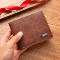 Mens ID Card Holder Wallet Money Bag Wallet PU Leather Mens Wallet Business Card Holder Wallet Mens Black Coin Wallet