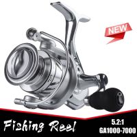 ZZOOI Fishing Reel GA1000-7000 Metal Spinning Reel Max Drag 8KG Gear Ratio 5.2:1 Rocker Arm Swap Left and Right Durable Fishing Equip