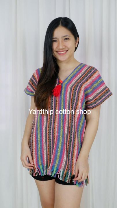 yt41-เสื้อพื้นเมืองผ้าฝ้ายราคาถูก-มีหลากหลายสีสุดปัง