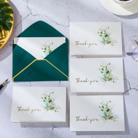 6 Pcs INS Bronzing THANK YOU Greeting Cards with Envelope Simple Blank Message Card