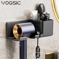 VOGSIC ที่วางไดร์เป่าผมที่วางเครื่องเป่าผมสำหรับเก็บของในห้องน้ำที่หนีบผมตรงติดผนังอุปกรณ์ในห้องน้ำ