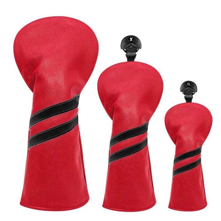 simple-stripes-golf-club-cover-headcovers-for-driver-fairway-woods-hybrid-waterproof-pu-leather-soft-protector-durable-covers