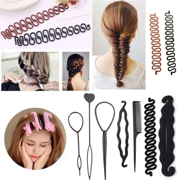 Lady French Hair Braiding Tool DIY Accessories Weave Braider Roller Hair  Twist with Hook Edge Curler Styling Tool Hairpin Tool 