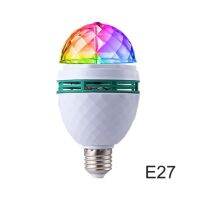 2ชิ้น B22 E27 3W มีสีสันหลอดไฟ Rgb Led เวทีหมุนรอบไฟแฟลชไฟปาร์ตี้หลอดไฟดิสโก้ดิสโก้