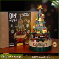 Merry Christmas DIY Christmas Tree Model Building Blocks Creative Decorations Stacking blocks Music box With LED Night Light Ornaments Accessories Decor