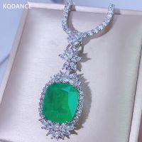 KQDANCE Created emerald Diamonds pendants All-matching Tennis Chain Necklaces with Silver Gold plated Wedding Jewelry  Trend