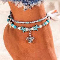 【CW】❡►♗  Sea Turtle Starfish Beads Anklets New Multilayer Anklet Leg Jewelry