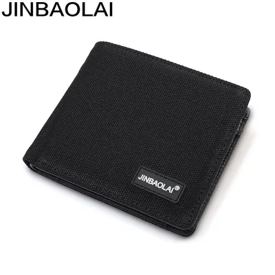 Canvas Mens Letter Print Wallet Multi-function Two-fold Hasp Coin Purse Fashion Solid Color Card Holder High Quality Money Clip