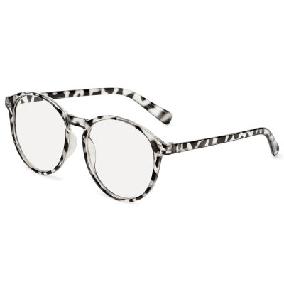 PEONY -1.0~-4.0 Reduces Eye Strain Vintage Eyeglasses Black Flat Mirror Eyewear Myopia Glasses Round Frame UV Protection Leopard Print Uni Anti Blue LightMulticolor