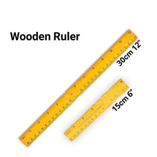 Pembaris Kayu/Wooden Ruler 30 cm 2 pc Lazada