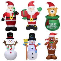 【CW】 1.6m Giant Snowman Inflatable Christmas Props Santa Claus Doll Night Light Blow up Outdoor Yard Party Home New Year Decoration