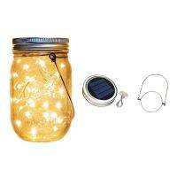 Jar Solar Lights, 2 Meter 20 LED Fairy Lights with Jars and Hangers, Waterproof Hanging Solar Lights for Garden