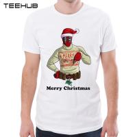 TEEHUB Deadpaal Merry Christmas ผู้ชายเสื้อยืด O คอสั้นแขนเสื้อ Tops batmon &amp; Spidermon พิมพ์ T เสื้อ Tees