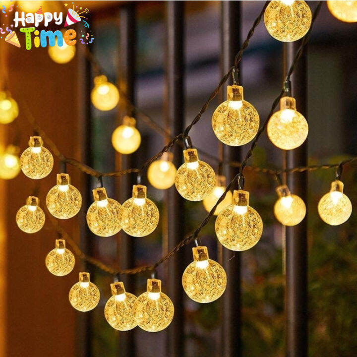 Happy Time 5M 20LED Solar Xmas Lights Outdoor Waterproof Garden Crystal