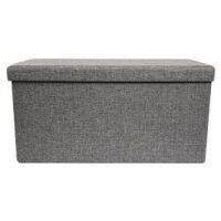 76x38x38CM Modern Linen Fabric Ottoman Foldable Storage Stool Home Living Storage Bench Seat Chair Stool