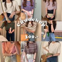 CHUUCHOP_พร้อมส่ง(C6447)✨??Simple 8 tee เสื้อยืดคอกลมแขนสั้น มี8สี