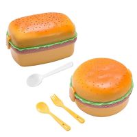 3 Tier Hamburger Lunch Box Portable Sealed Leak-proof Meal Box Thermos Food Lunch Container Bento Box Lunchbox With Spoon