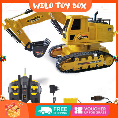 Remote Control Excavator Toy 10-channel Charging Simulation Engineering Vehicle With Music Light For Birthday Gifts
