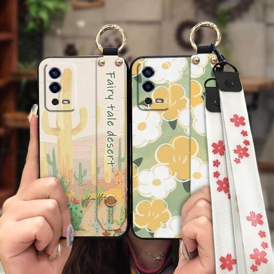 Soft Original Phone Case For OPPO A55 4G Back Cover protective Lanyard painting flowers New Arrival Shockproof cartoon