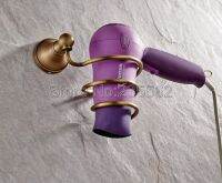 ✣ↂ Bathroom Accessory Wall Mounted Antique Brass Bathroom Hair Dryer Holder lba144