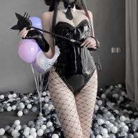 Bunny Girl Cosplay Women Sexy Lingerie Costume PU Leather Bodysuit Mai Sakurajima Rabbit Suit Kawaii Japanese Anime Outfit