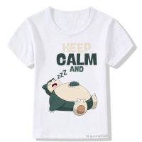 Cute Lazy Cat Graphic Print Girls T-Shirts Fashion Toddler Tshirts Boys/Girls Universal Tshirt Clothing Tops