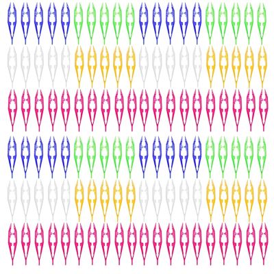 120Pcs Plastic Tweezers for Kids Beads Projects Craft Science Forceps Tools School Use DIY Crafts Jewelry Making